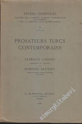 Prosateurs Turcs Contemporains: Extraits choisis. -        1935