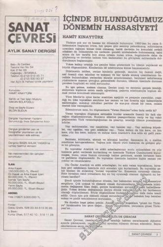 Sanat Çevresi Aylık Sanat Dergisi - Resim, Heykel, Dekoratif Sanatlar, Mimarlık, Tiyatro, Sinema, TV, Fotoğraf, Sanat Olayları - Sayı: 226      Temmuz