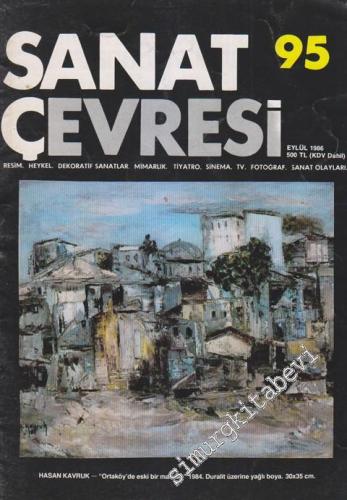 Sanat Çevresi Aylık Sanat Dergisi - Resim, Heykel, Dekoratif Sanatlar, Mimarlık, Tiyatro, Sinema, TV, Fotoğraf, Sanat Olayları - Dosya: Hasan Kavruk -”Ortaköy'de Eski Bir Mahalle” 1984. Duralit Üzerine Yağlı Boya. 30x35 cm. - Sayı: 95      Eylül