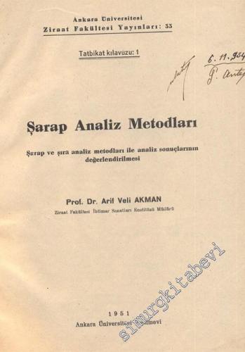 Şarap Analiz Metodları -