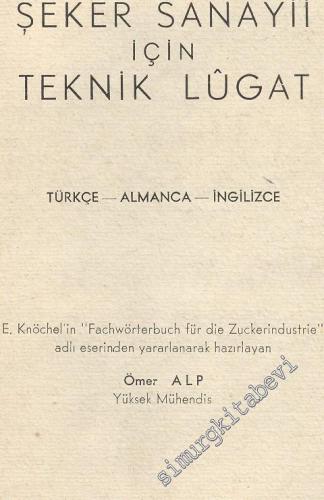 Şeker Sanayii İçin Teknik Lugat -