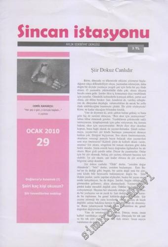 Sincan İstasyonu: Aylık Edebiyat Dergisi - Sayı: 29      Ocak