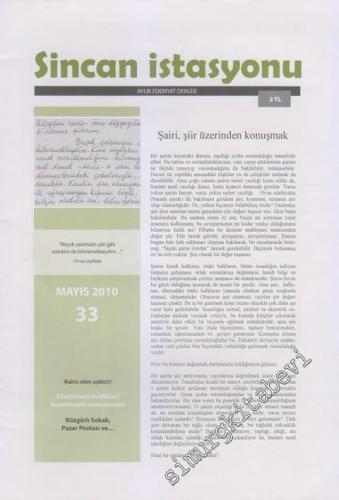 Sincan İstasyonu: Aylık Edebiyat Dergisi - Sayı: 33 Mayıs
