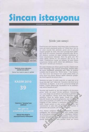 Sincan İstasyonu: Aylık Edebiyat Dergisi - Sayı: 39 Kasım