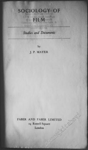Sociology of Film: Studies and Documents CİLTLİ -        1946