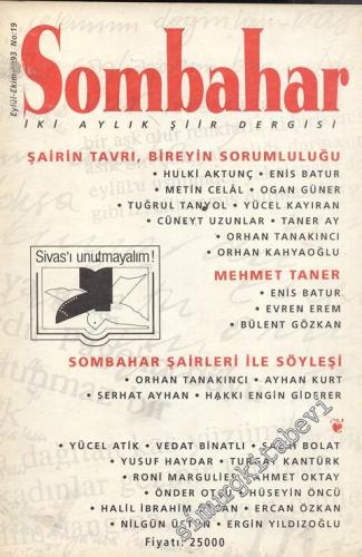 Sombahar: İki Aylık Şiir Dergisi - Eylül - Ekim 1993; Sayı: 19