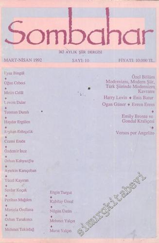 Sombahar: İki Aylık Şiir Dergisi - Mart - Nisan 1992; Sayı: 10