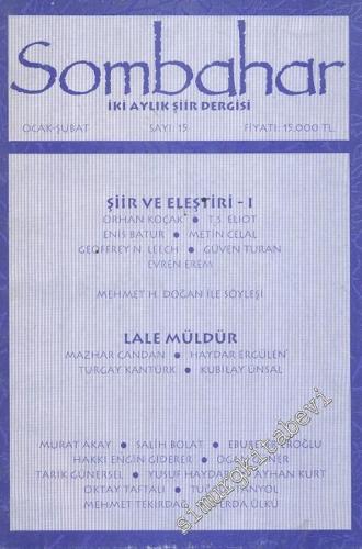 Sombahar: İki Aylık Şiir Dergisi  - Ocak - Şubat 1993; Sayı: 15