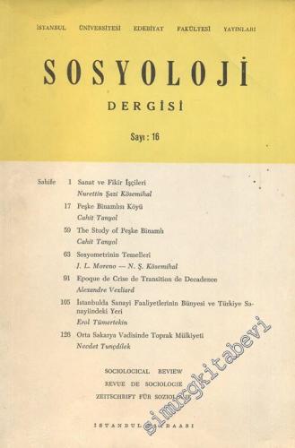 Sosyoloji Dergisi - Sayı: 16, Yıl: 1961