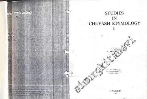 Studies In Chuvash Etymology 1 FOTOKOPİ
