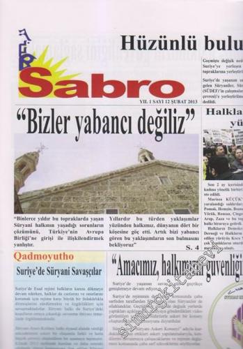 SÜRYANİ: Sabro ( Umut ) - Aylık Bağımsız Siyasi Gazete - Sayı: 12 Yıl: