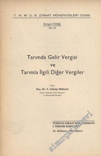 Tarımda Gelir Vergisi ve Tarımla İlgili Diğer Vergiler -