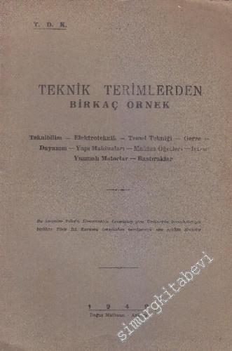 Teknik Terimlerden Birkaç Örnek -        1949