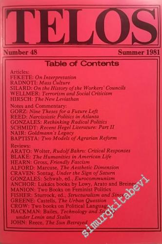 Telos: A Quarterly Journal of Radical Thought - 48      Summer 1981