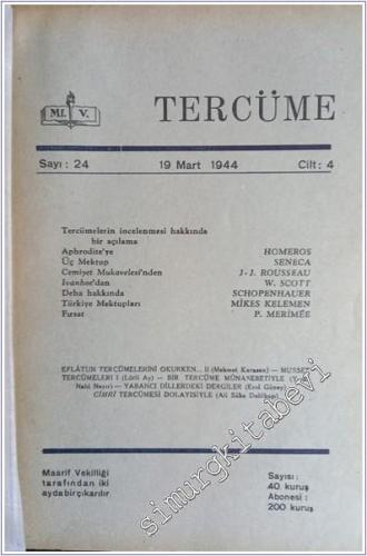 Tercüme Dergisi - Sayı: 24 Cilt: 4 Mart
