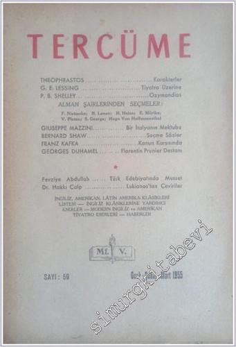Tercüme Dergisi - Sayı: 59, Ocak - Şubat - Mart 1955, Cilt: 11       1955
