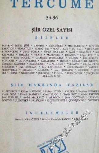 Tercüme Dergisi: Şiir Özel Sayısı  - Sayı: 34 - 36       1986