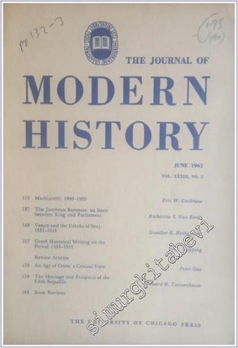 The Journal Of Modern History - Sayı: 2 - Vol: 33      June 1961