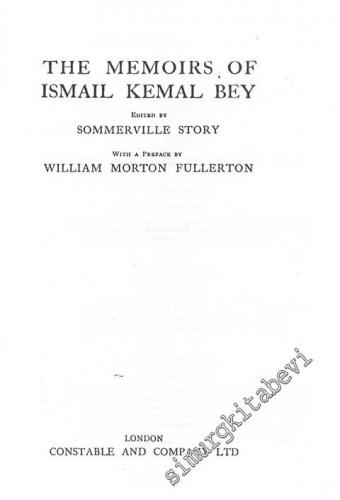 The Memoirs of Ismail Kemal Bey FOTOKOPİ