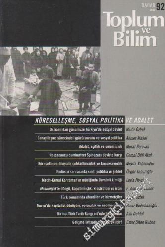Toplum ve Bilim Dergisi: Küreselleşme, Sosyal Politika ve Adalet - Sayı: 92      1300 9054 2002