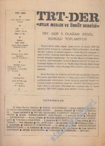TRT - Der Aylık Meslek ve Örgüt Dergisi - Sayı: 9 - 10    1