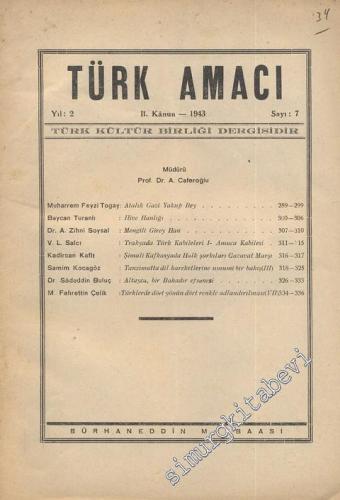 Türk Amacı - Sayı: 7, İkinci Kanun 1943