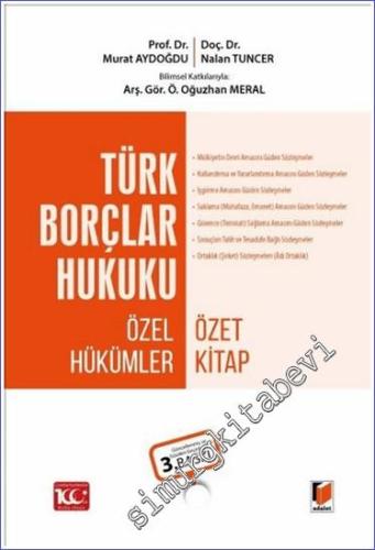 Türk Borçlar Hukuku Özel Hükümler Özet Kitap - 2024