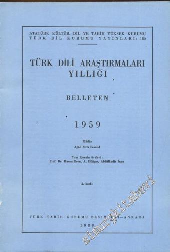 Türk Dili Araştırmaları Yıllığı Belleten 1959 - Yıl: 1959