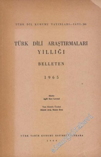 Türk Dili Araştırmaları Yıllığı Belleten 1965 - 1965