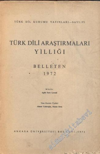 Türk Dili Araştırmaları Yıllığı Belleten 1972 - Yıl: 1972