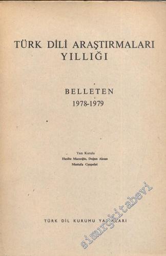 Türk Dili Araştırmaları Yıllığı Belleten 1978 - 1979 - Yıl: 1978 - 1979