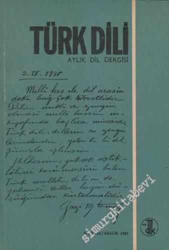 Türk Dili Aylık Dil Dergisi - 384 Aralık