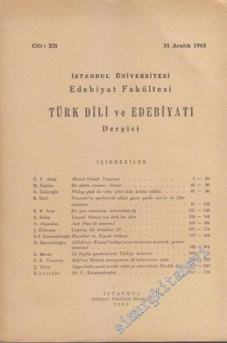 Türk Dili ve Edebiyatı Dergisi - Cilt: 12, 31 Aralık 1962 12