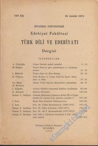 Türk Dili ve Edebiyatı Dergisi - Cilt: 20, 1972