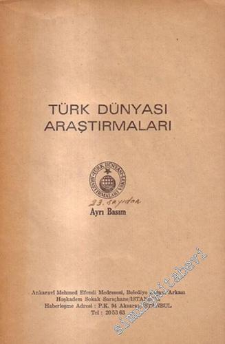 Türk Dünyası Araştırmaları ( 23. Sayıdan Ayrı Basım )