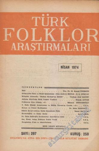 Türk Folklor Araştırmaları - Sayı: 297 Cilt: 15 Yıl: 26 Nisan