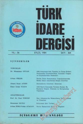 Türk İdare Dergisi - 364    56  Eylül