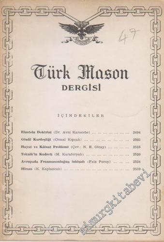 Türk Mason Dergisi - Sayı: 47 12 Temmuz
