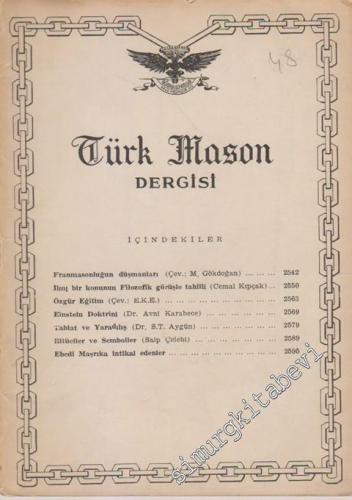 Türk Mason Dergisi - Sayı: 48, Yıl: 12, Ekim 1962 Ekim