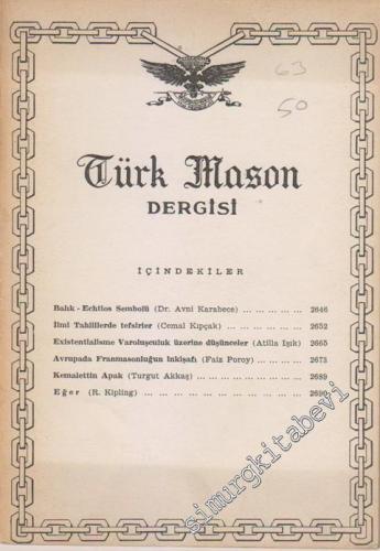 Türk Mason Dergisi - Sayı: 50, Yıl: 13, Nisan 1963