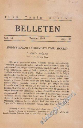 Türk Tarih Kurumu Belleten - Sayı: 35 Cilt: 9 Temmuz