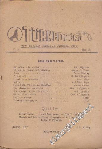 Türke Doğru Dergisi - Sayı: 25 Yıl: 3 Aralık