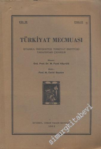 Türkiyat Mecmuası - Cilt: 9