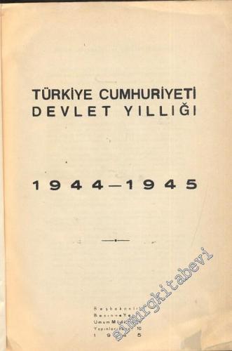 Türkiye Cumhuriyeti Devlet Yıllığı 1944 - 1945 -        1945