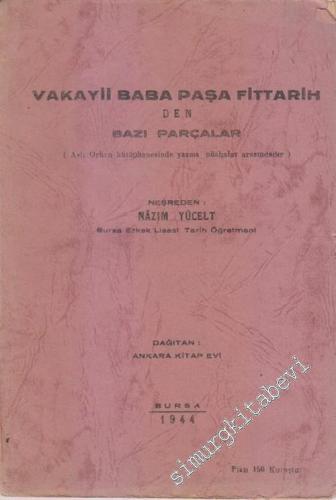 Vakayii Baba Paşa Fittarih'ten Bazı Parçalar -        1944