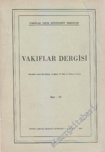 Vakıflar Dergisi - Sayı 4       1958