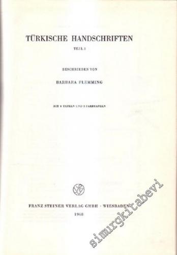 Verzeichis Der Orientalischen Handschriften in Deutschland - Türkische