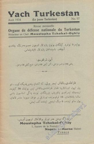 Yach Turkestan - Organe de défense nationale du Turkestan - No: 57, Ao