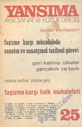 Yansıma Aylık Sanat ve Kültür Dergisi - Sayı 25, Ocak 1974