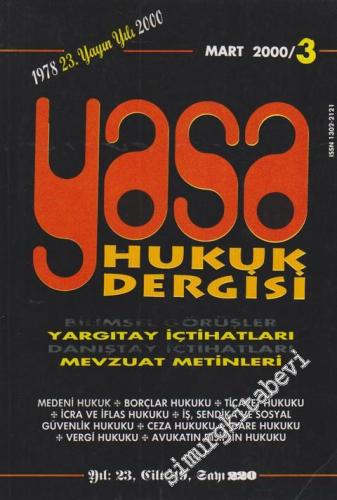 Yasa Hukuk Dergisi - Sayı: 220  19  23  Mart